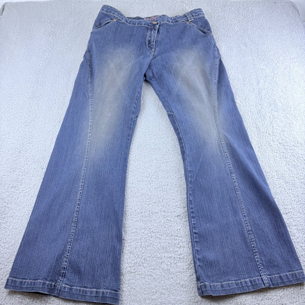 Parasuco Ergonomic Jeans Women 32 Blue Low Rise Flare Leg Y2K Vintage Denim